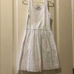 Girls white dress with detailed skirt